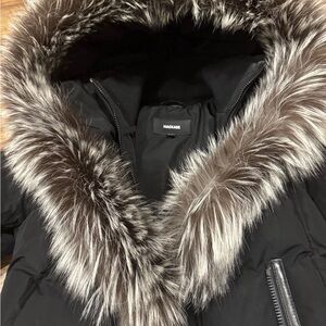 Mackage Black Jacket with Fur Detail